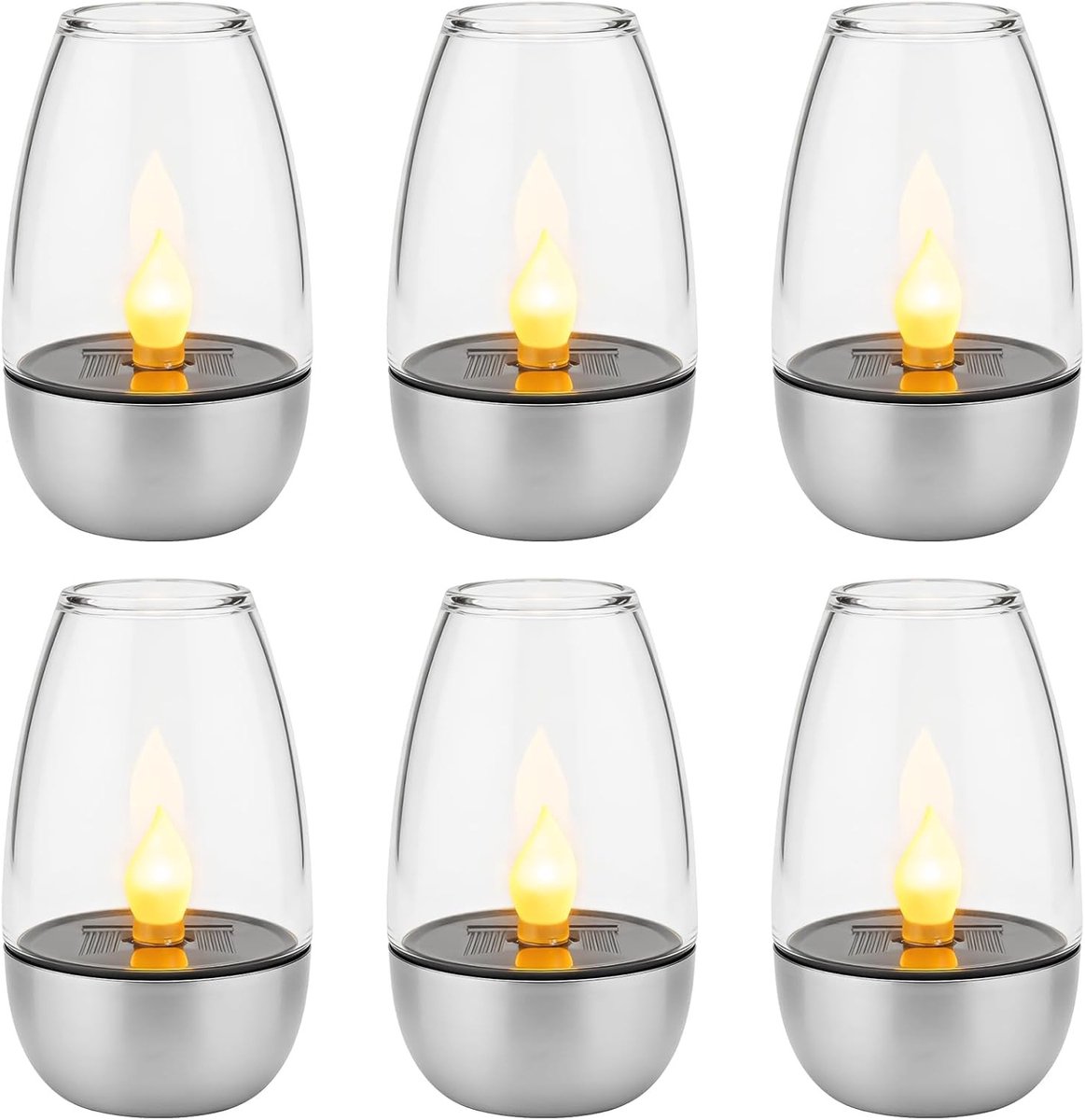 Led-kaarsen - Warm Wit - 3,5 x 10 cm - Op Zonne-energie - Voor Buiten en Tuin
