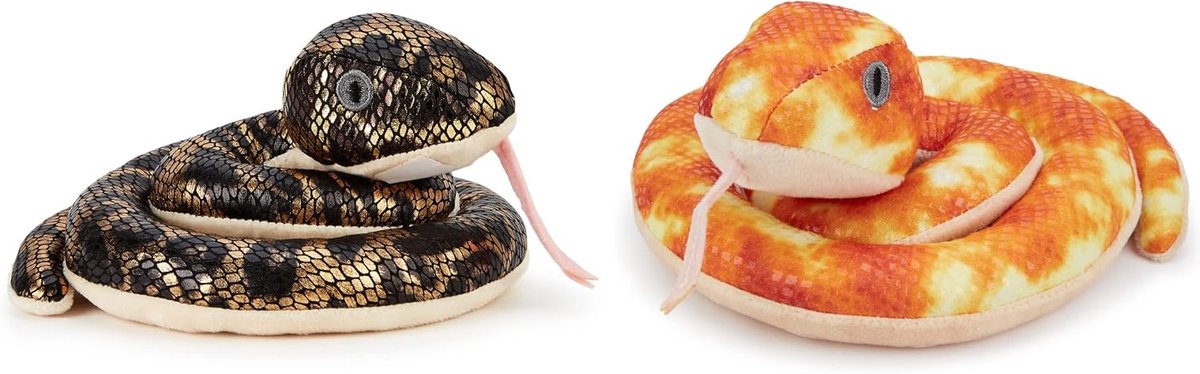 Pluche slangen set van 2 - Anaconda en python - Zacht en knuffelig - Perfect voor fantasiegames - ShopVlot