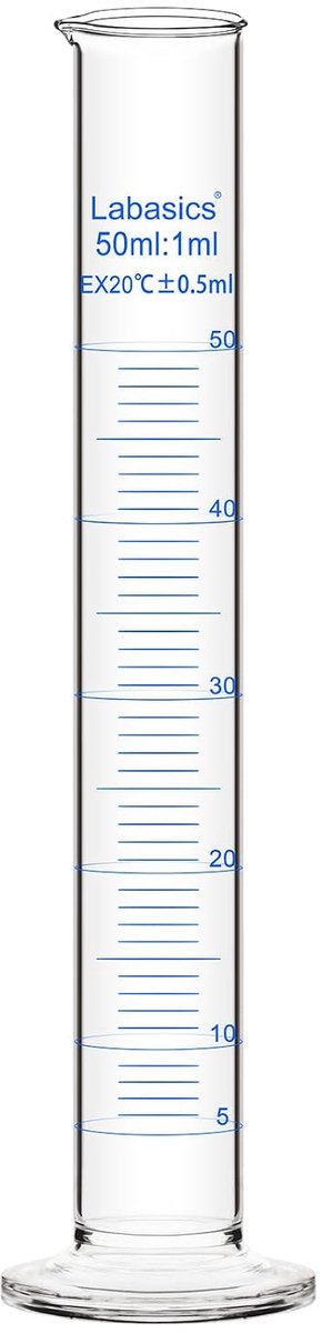Meetcilinder 50 ml - Borosilicaatglas - Duurzaam en hittebestendig - Nauwkeurige vloeistofmeting - ShopVlot