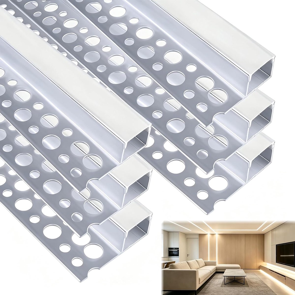 led-droogbouwprofiel 1 m - aluminium kanaal - melkachtige afdekking - optimale bescherming voor ledstrips - ShopVlot