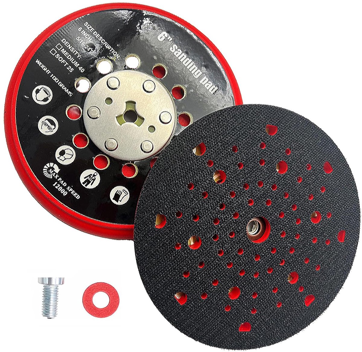 Schuurdisc 150mm - Multifunctionele schijf - PU met harde kunststof drager - Geschikt voor elektrische schuurmachines - ShopVlot