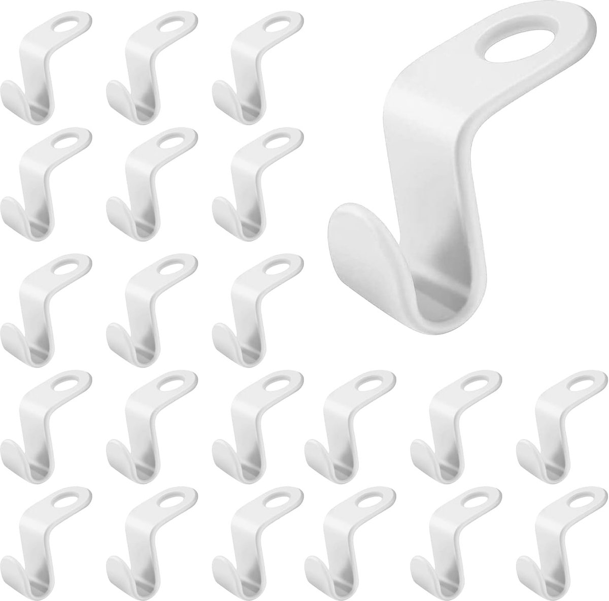 Kledinghangers Connector Haakjes 50 Stuks - Wit Kunststof - Duurzaam en veelzijdig - Perfect voor opberging in kast - ShopVlot