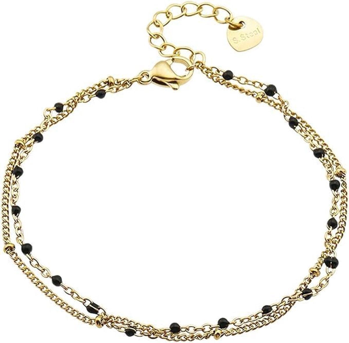 Enkelbandje Dames Dubbellaags Kralen - Verstelbaar Boho Sieraad - Zomerse Accessoires - ShopVlot