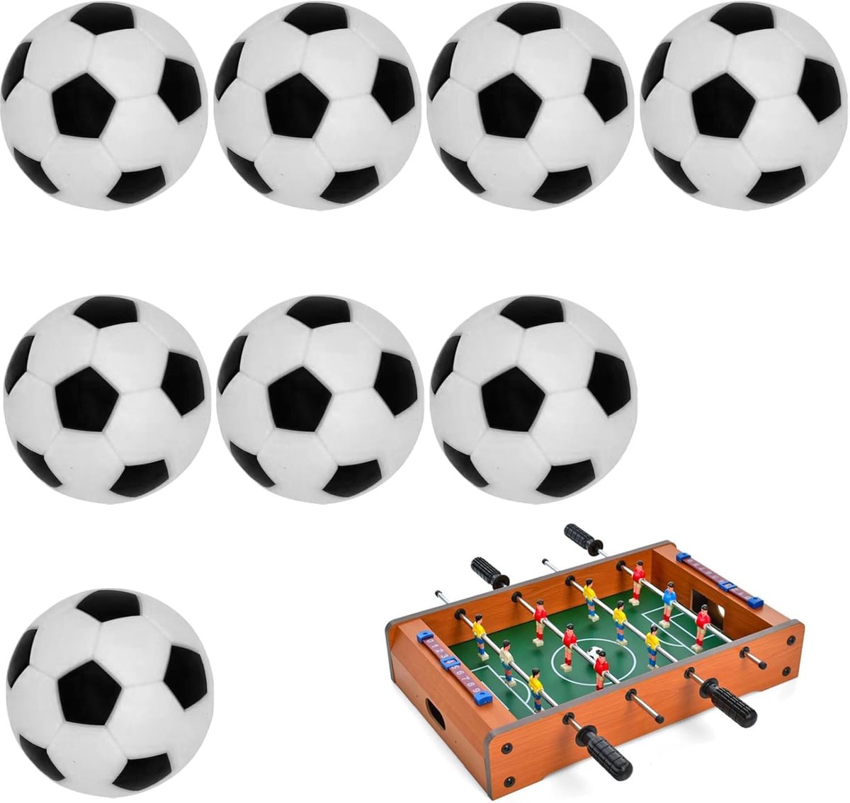 Tafelvoetbalballen 32 mm - Zwart en wit - Hoogwaardige mini ballen - Perfect voor tafelvoetbal - ShopVlot