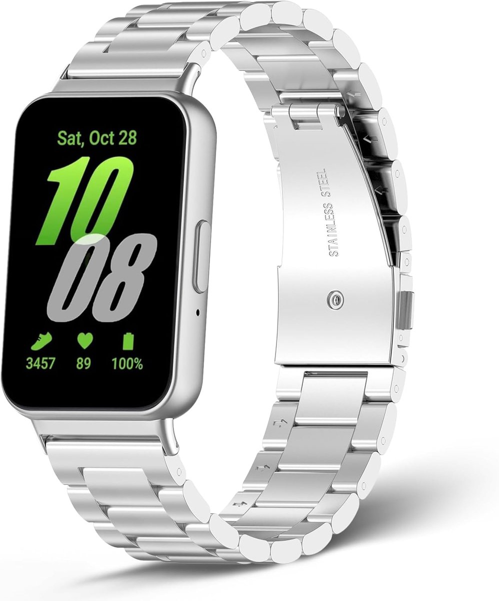 Verstelbare metalen horlogeband - compatibel met Samsung Galaxy Fit 3 - zakelijke stijl - elegant voor hem en haar - ShopVlot