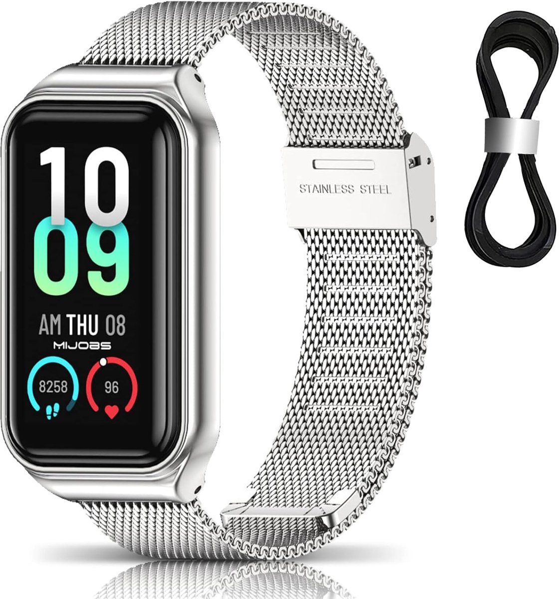 Armband voor Amazfit Band 7 - Mesh Geweven RVS - Vervangband - Stijlvolle upgrade voor je smartwatch - ShopVlot