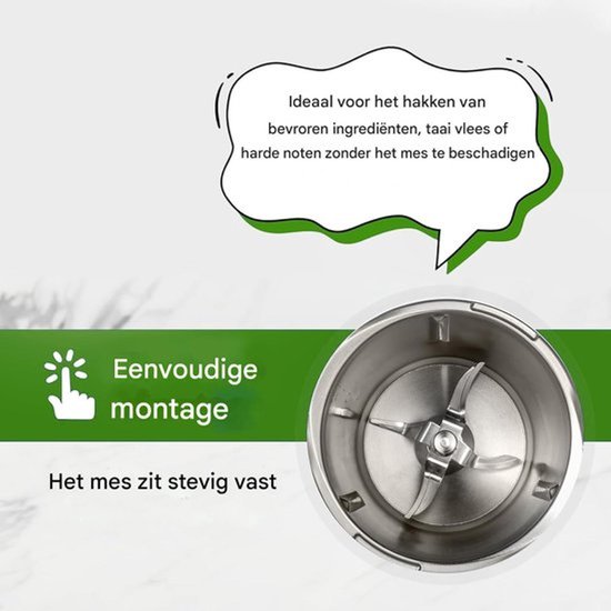 Universele messenset - Geschikt voor Thermomix TM5 en TM6 mengmes - Gemaakt van roestvrij staal - Keukenhulpmiddel - Geschikt voor het hakken en mixen van voedsel in keukenmachines - Accessoires voor Thermomix TM5 en TM6 - Zilver van universele — afbeelding 2