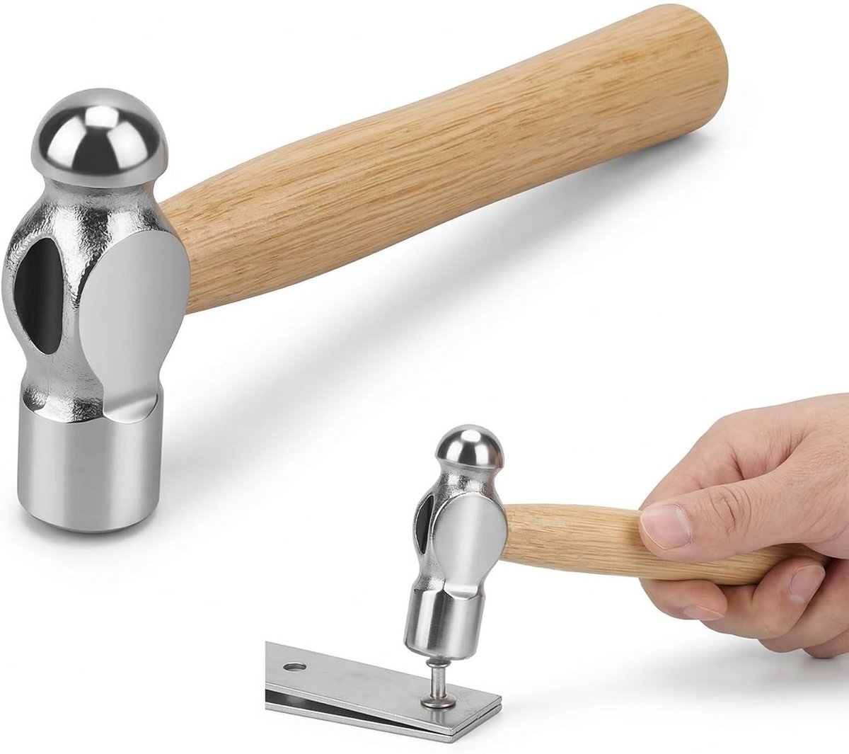 Dubbelsidig Hamer voor Carbon Staal Balpen - Handig voor Metaaljuwelen, Thuiswerkplaats, Reparatie en Stempelen - 15,5 cm