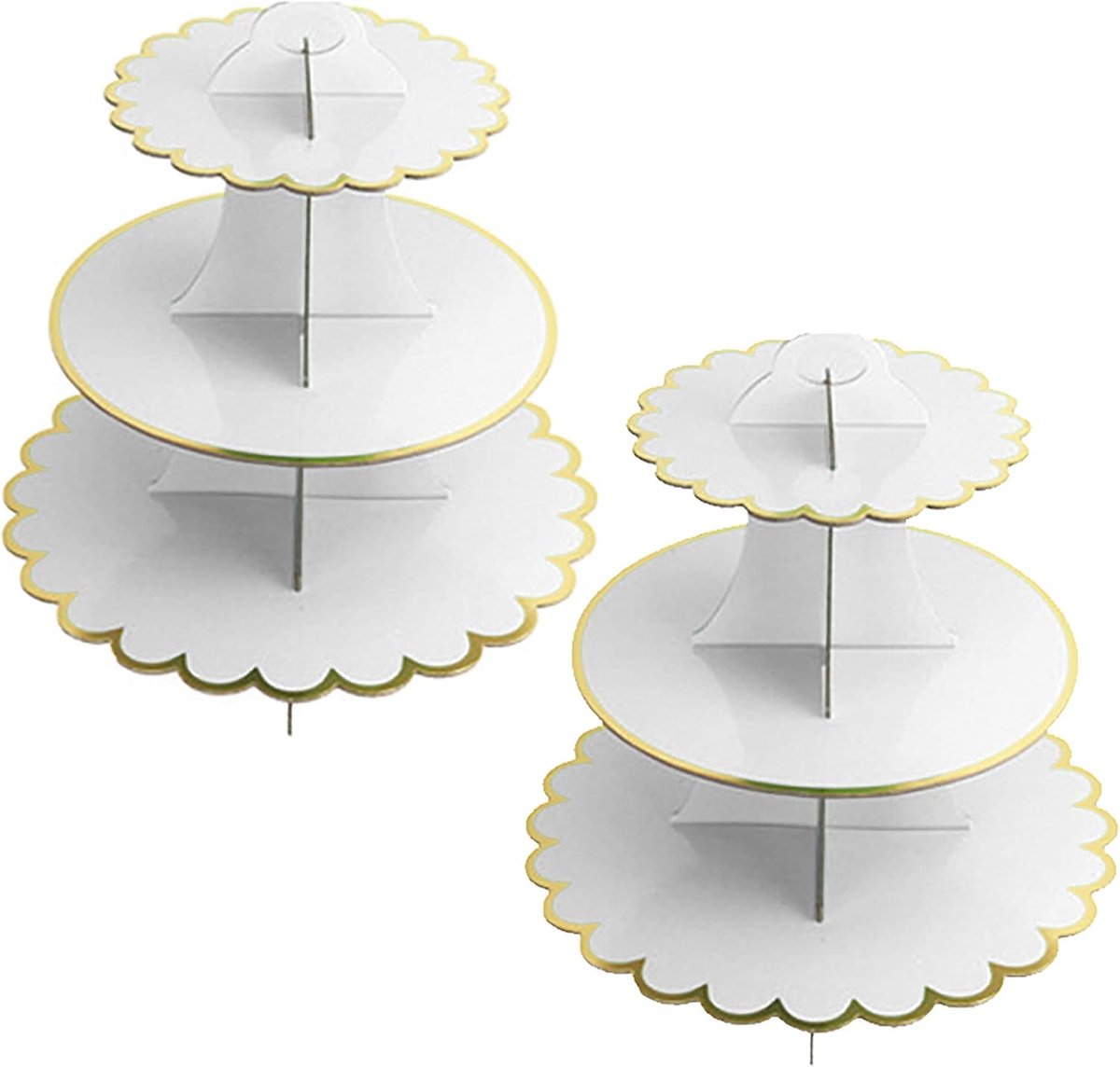 Cake Stand, 2 Pieces, 3 Tier Cupcake Stand, Serving Stand, Muffin Stand for Birthday Party, Coffee Table, Wedding - ShopVlot