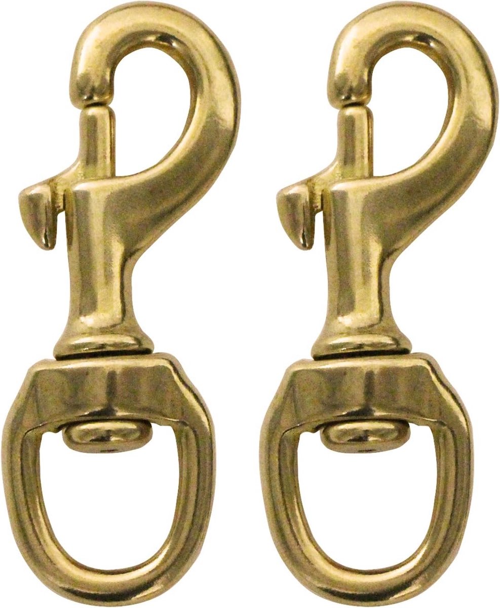 aufodara 2 Strong Large Brass Hooks Dog Leash Swivel Carabiner with Spring Hook (2#) - ShopVlot