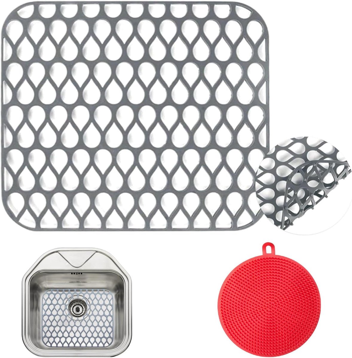 Silicone Draining Mat, Draining Mat, Crockery Cut to Size, Sink Insert, Silicone Draining Mat, for Placing and Drying - ShopVlot