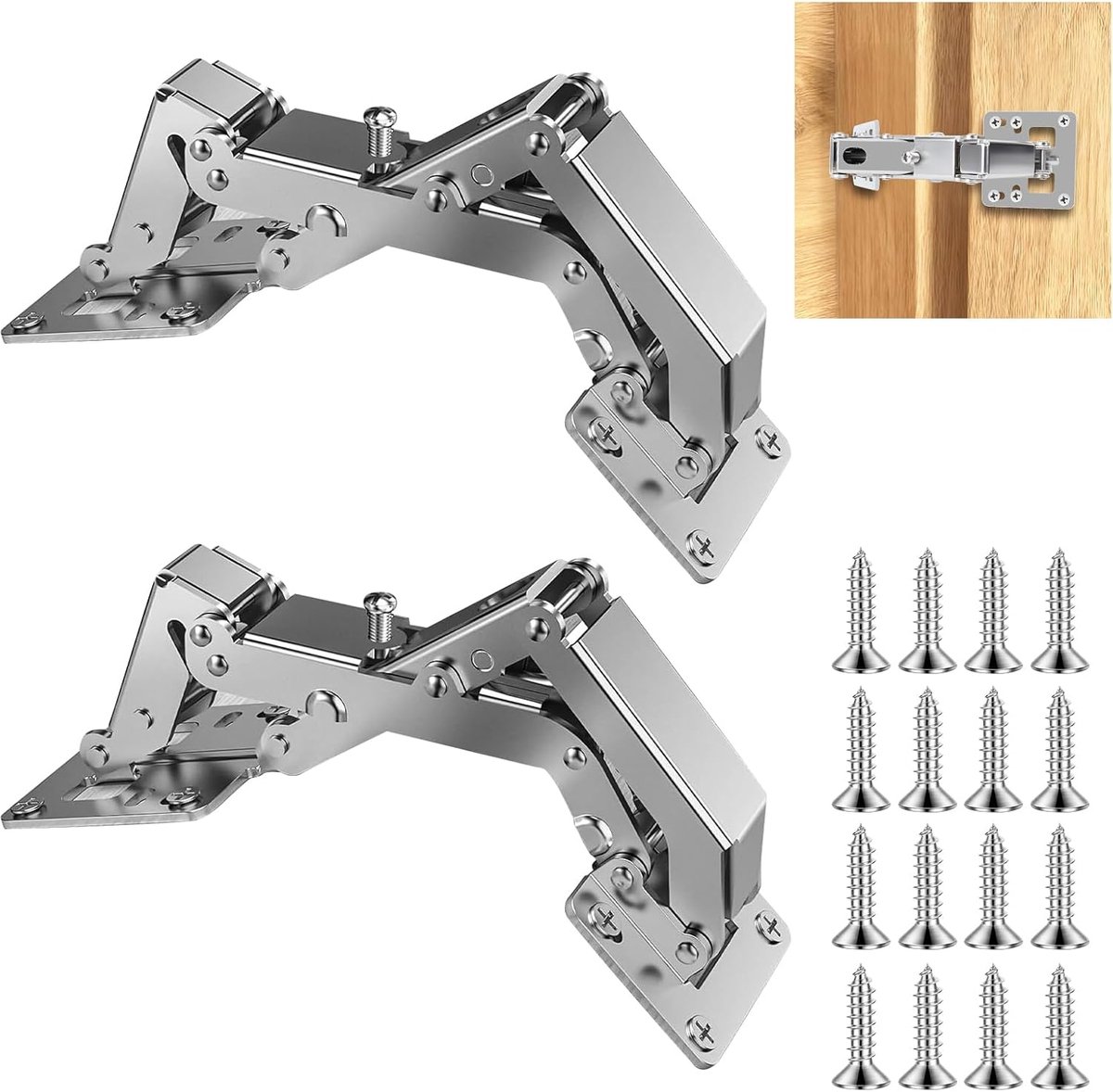 Door Hinge Cabinet Door Hinges Hinges for Cabinets 170 Degree, 2 Pieces Invisible Hinges Kitchen Cabinet, Fits the - ShopVlot