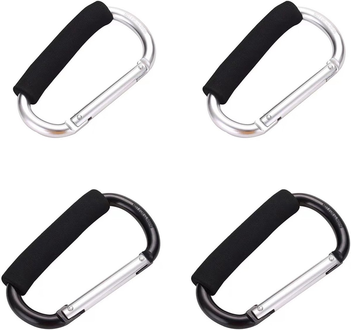 4 stuks karabijnhaken, robuuste hijsgespen met antislip afdekking, deelgesp, multifunctionele hefgesp, draagbare - ShopVlot