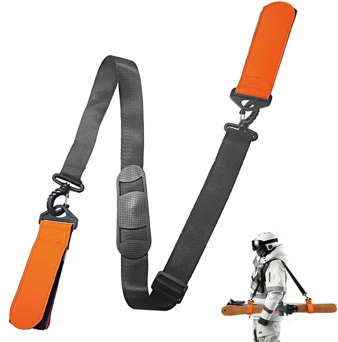 Adjustable non-slip shoulder straps, ski accessories, made of nylon, weight only 140 g, ideal for carrying ski - ShopVlot