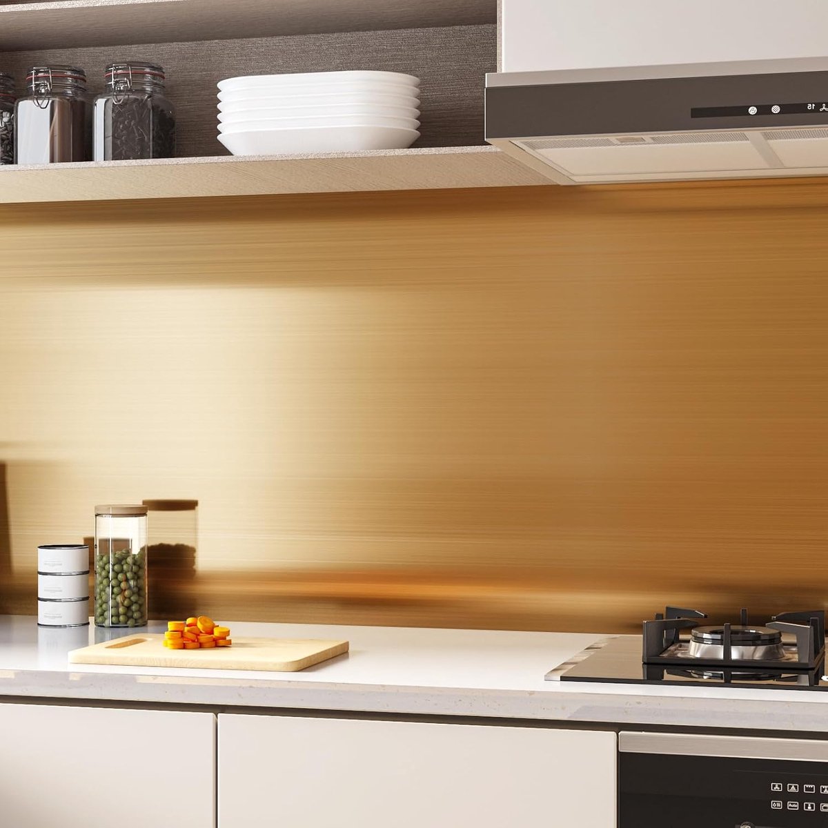 Zelfklevend behang goud 30cmx300cm - metallic - waterdicht - voor keukenkastjes - ShopVlot