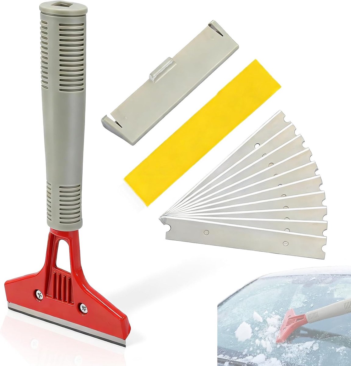 Plankschraper met 10 mesjes - professionele behang- en ruitenkrabber - ideaal voor lijm- en stickerverwijdering - ShopVlot