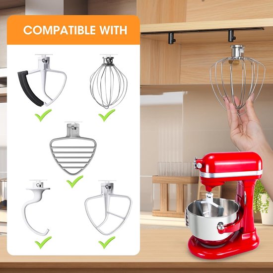 Accessoirehouders voor keukenmixer - 4 stuks - transparant - perfect voor het organiseren van Kitchen Aid accessoires - ShopVlot — afbeelding 2