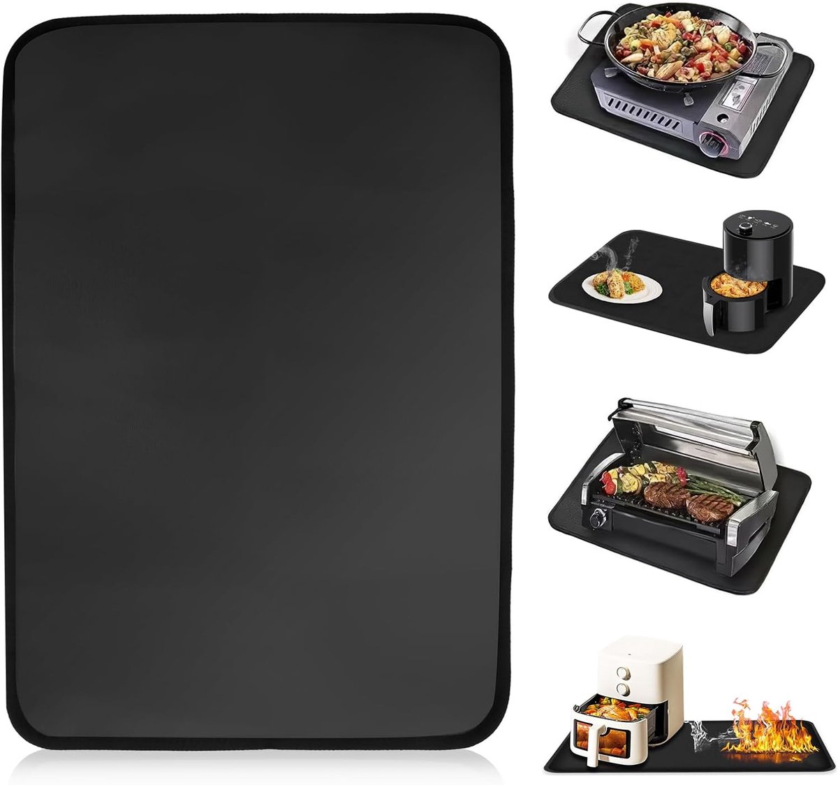 Hittebestendige onderlegger 60 x 40 cm - glasvezel met siliconencoating - tot 932 °F - ShopVlot