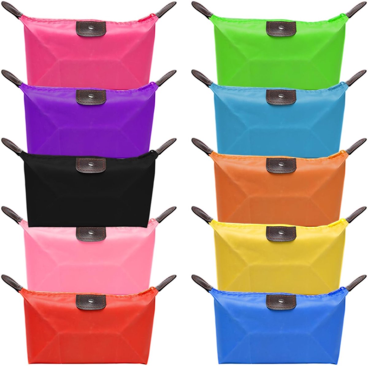 Cosmetic bags pack van 10 - nylon materiaal - waterdicht en lichtgewicht - ideaal voor reizen - ShopVlot