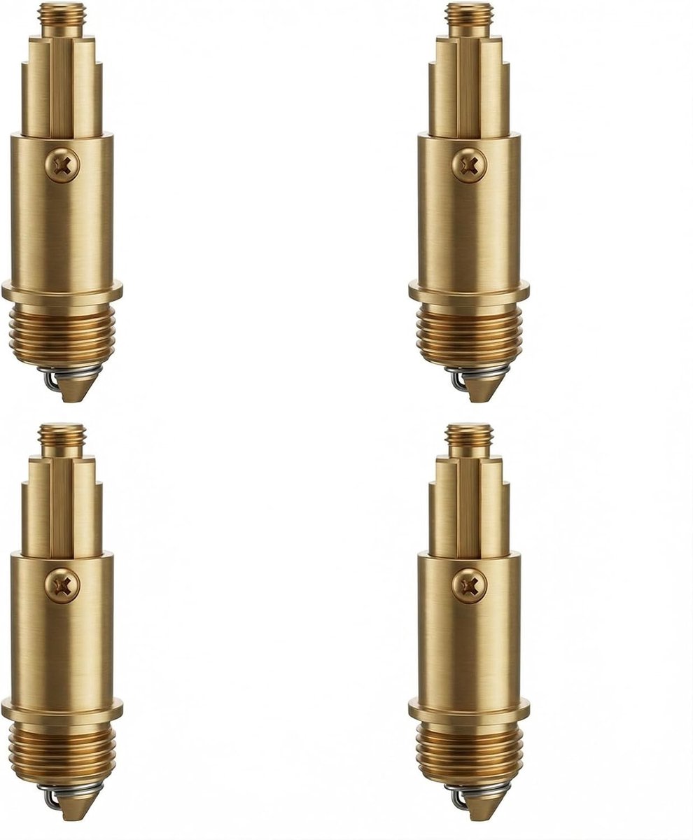 Pop-up afvoerstopper set van 4 - messing - met clack functie - ideaal voor badkamer en keuken - ShopVlot