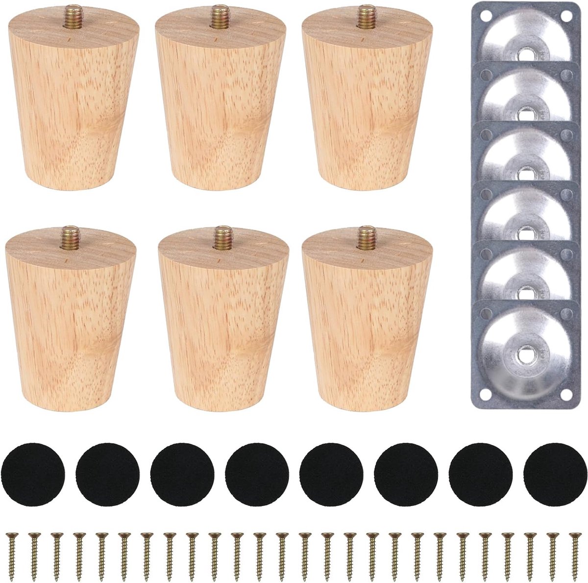 6 pcs 6cm color wood vertical cylindrical table legs - ShopVlot