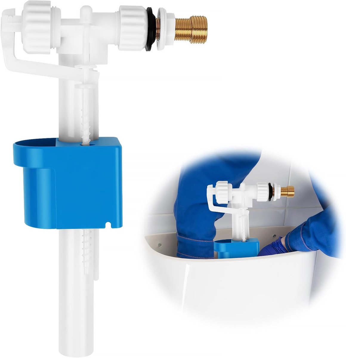 Universal valve sink G3/8 inch and G1/2 inch, toilet, float valve, air gap design, flush reservoir filling valve for - ShopVlot