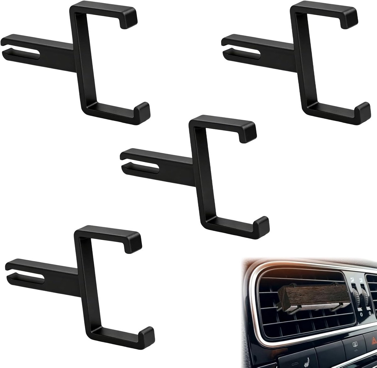 Set van 4 autogeurhouders, compatibel met Rituals kamergeur houten platen, ABS ventilatieclip voor ronde Mercedes - ShopVlot