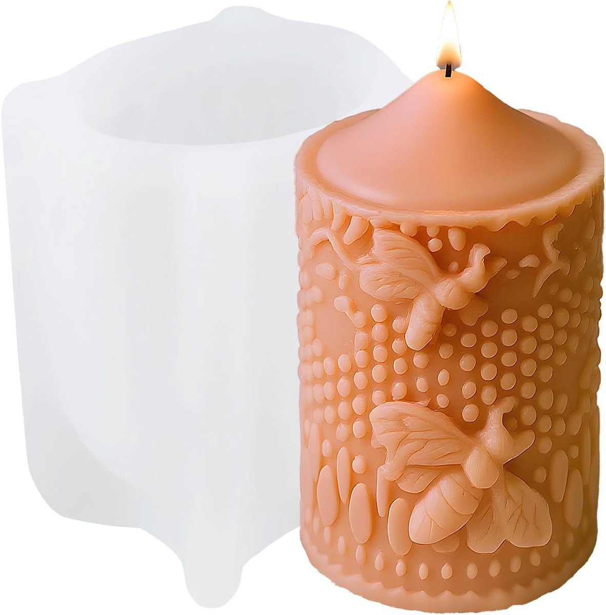 XIAOSHUI Honeycomb Pillar Candle Shape Honeycomb Column Resin Casting Silicone Molds for Candles Making Aromatherapy - ShopVlot