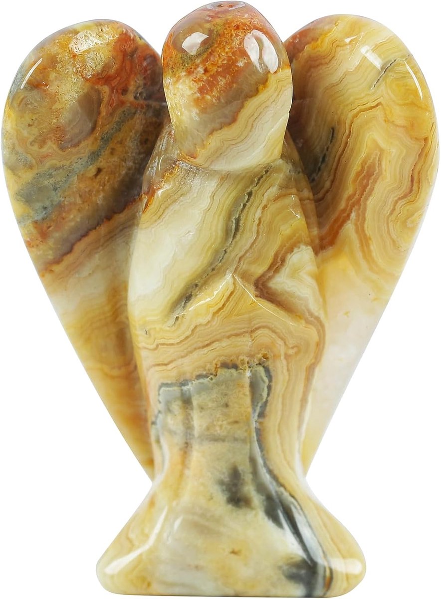 Natural Crazy Agate Guardian Guardian Statue, Hand Carved Stone Healing Crystal Bag Figures Decoration, 5CM - ShopVlot