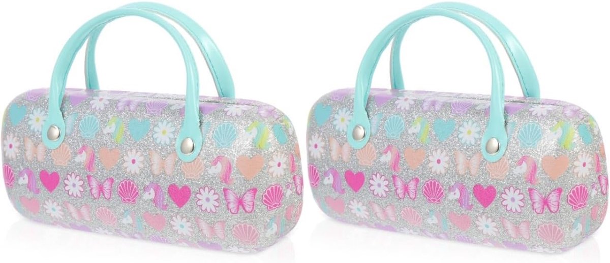 Ipetboom 2 stuks brillenkoker PU draagbare brillenkoker met cartoon kat lichte zonnebrillen etui meisjes brillenhouder - ShopVlot