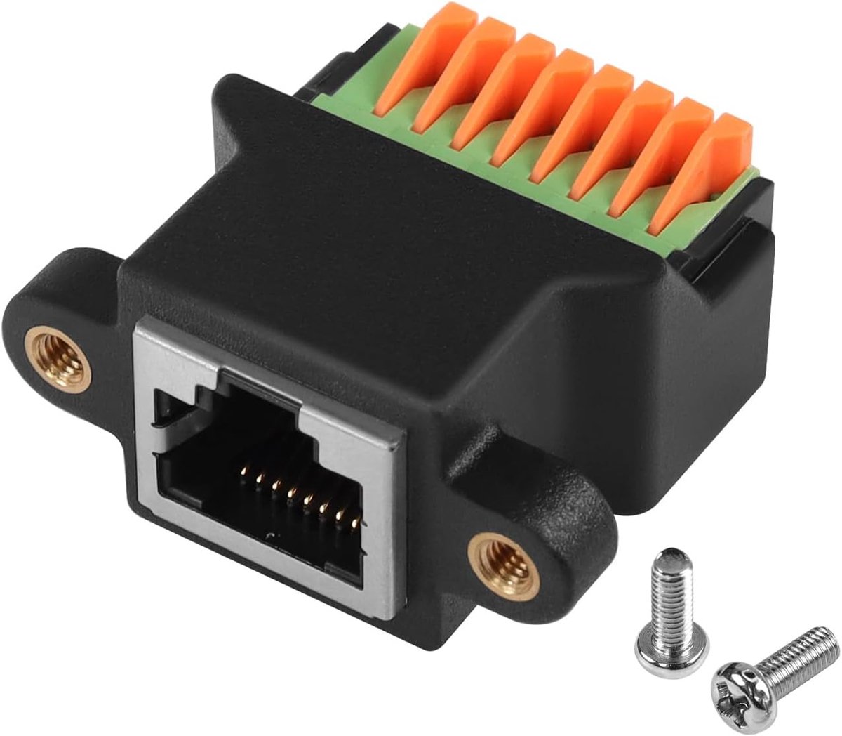 QIANRENON RJ45 Connector, Quick Connection, Solder-free Mounting, Adapter CAT6A 8P8C to 8-Pin Terminal Network, Crimp - ShopVlot