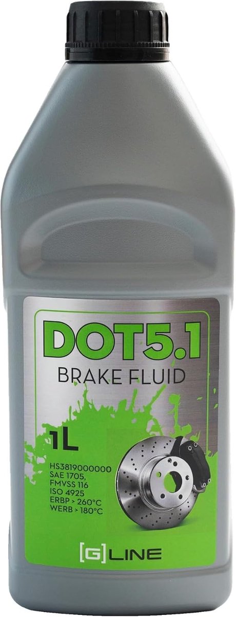 [G]Line DOT5.1 Powerful Brake Fluid 1L - Fully Synthetic for Cars and Motorcycles, Complies with FMVSS 116 SAE J1705 - ShopVlot