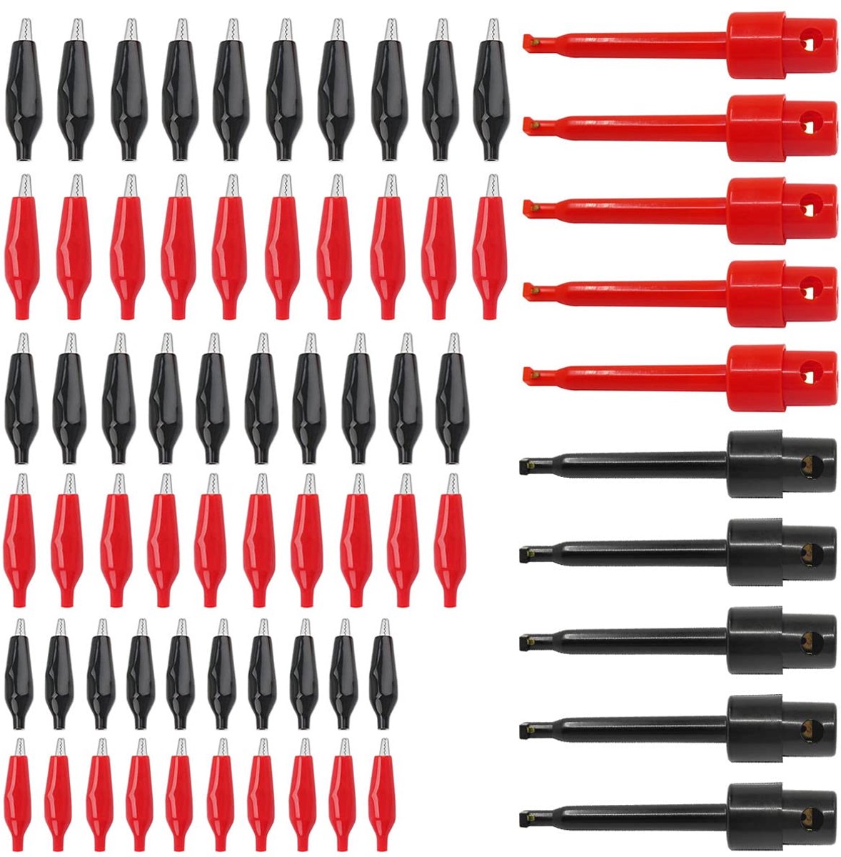 10 stuks krokodillenklemmen 28/35/45 mm voor elektrische tests (rood en zwart), 5 stuks krokodillenklemmen voor - ShopVlot