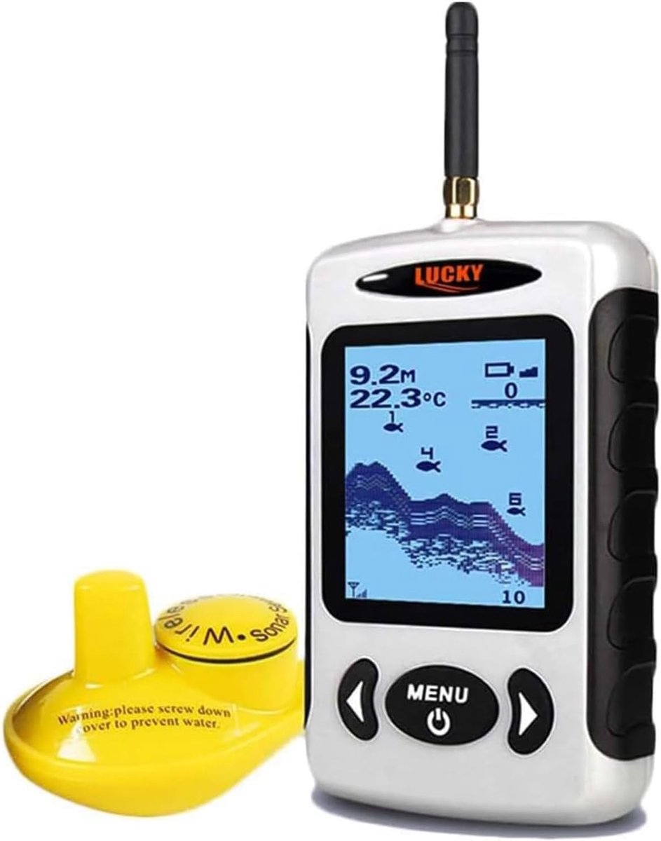 LUCKY Kabelloses Fischfinder-Echolot zur Wassertiefenmessung Tragbare Fischfinder für Kayaks Sonarsensor - ShopVlot