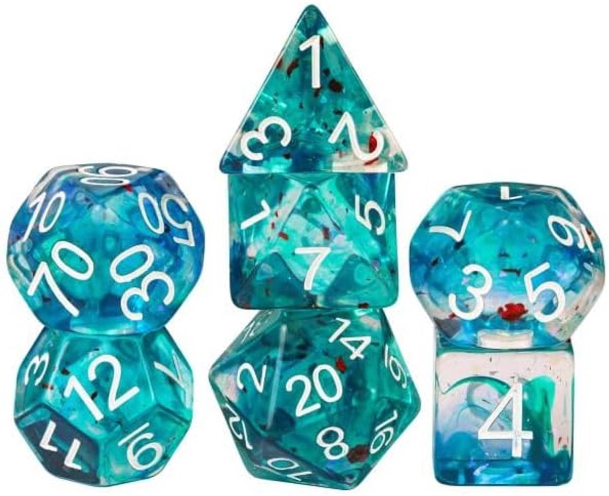 Jumbo Swirl Dice in blue, green, red, 7 pieces - ShopVlot
