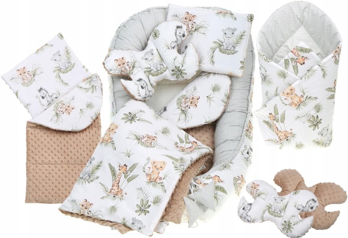 Baby nest -Baby cocoon- 7-piece set (African baby animals) - Baby nest -Babycocoon- 7-piece set-Portable nest - ShopVlot
