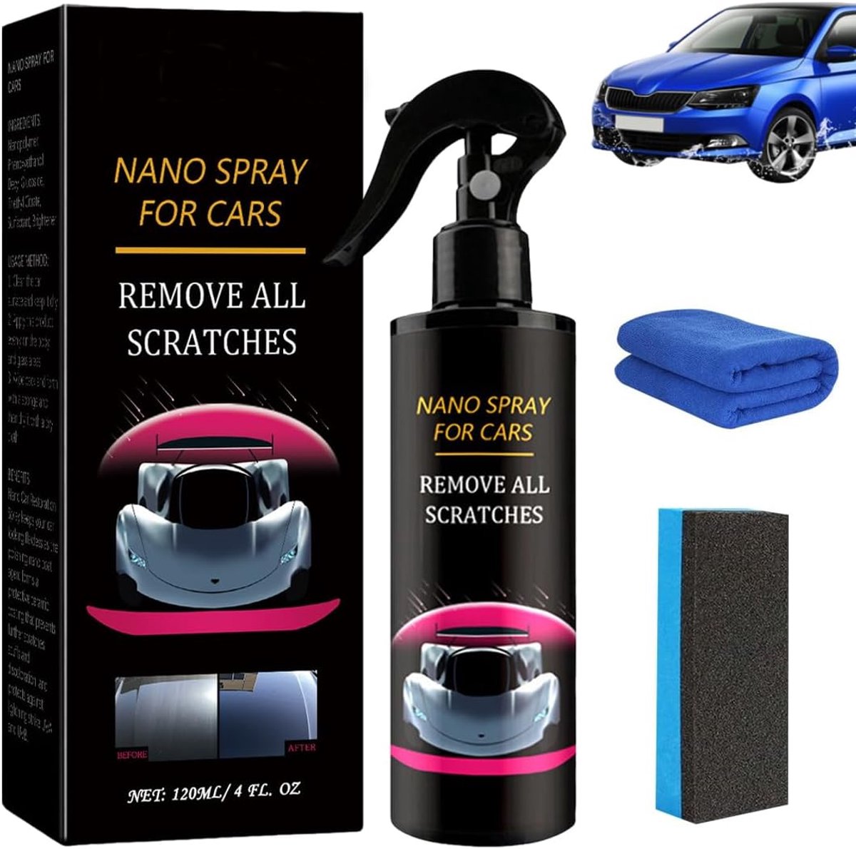 Auto coating kit 120ml – Anti-kras spray en lakbescherming – Snelle afdichting – Vermindert krassen – Langdurige glans - ShopVlot