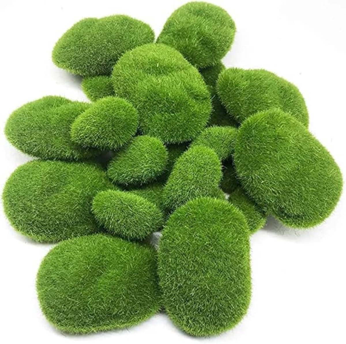 PromoHome 10 stuks Faux Mos Stenen voor Bloemstukken, Feeëntuinen, Terraria - Lichtgewicht Kunststof Mossiertabletten