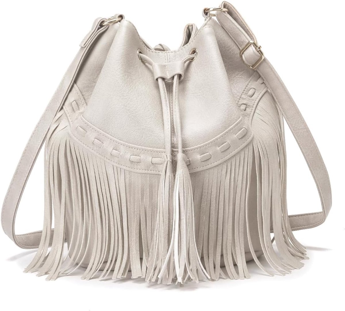 Gladdon Crossbody Bag for Women, Bucket Bags for Women with Drawstring, Ladies Tassel Hobo Handbag and Shoulder Bag - ShopVlot