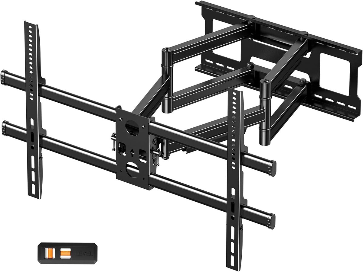 Full Movable TV Wall Mount for Flat and Curved TV, Wall Mounted, Swivel, Tilt and Extended, TV Bracket up to 125 kg - ShopVlot