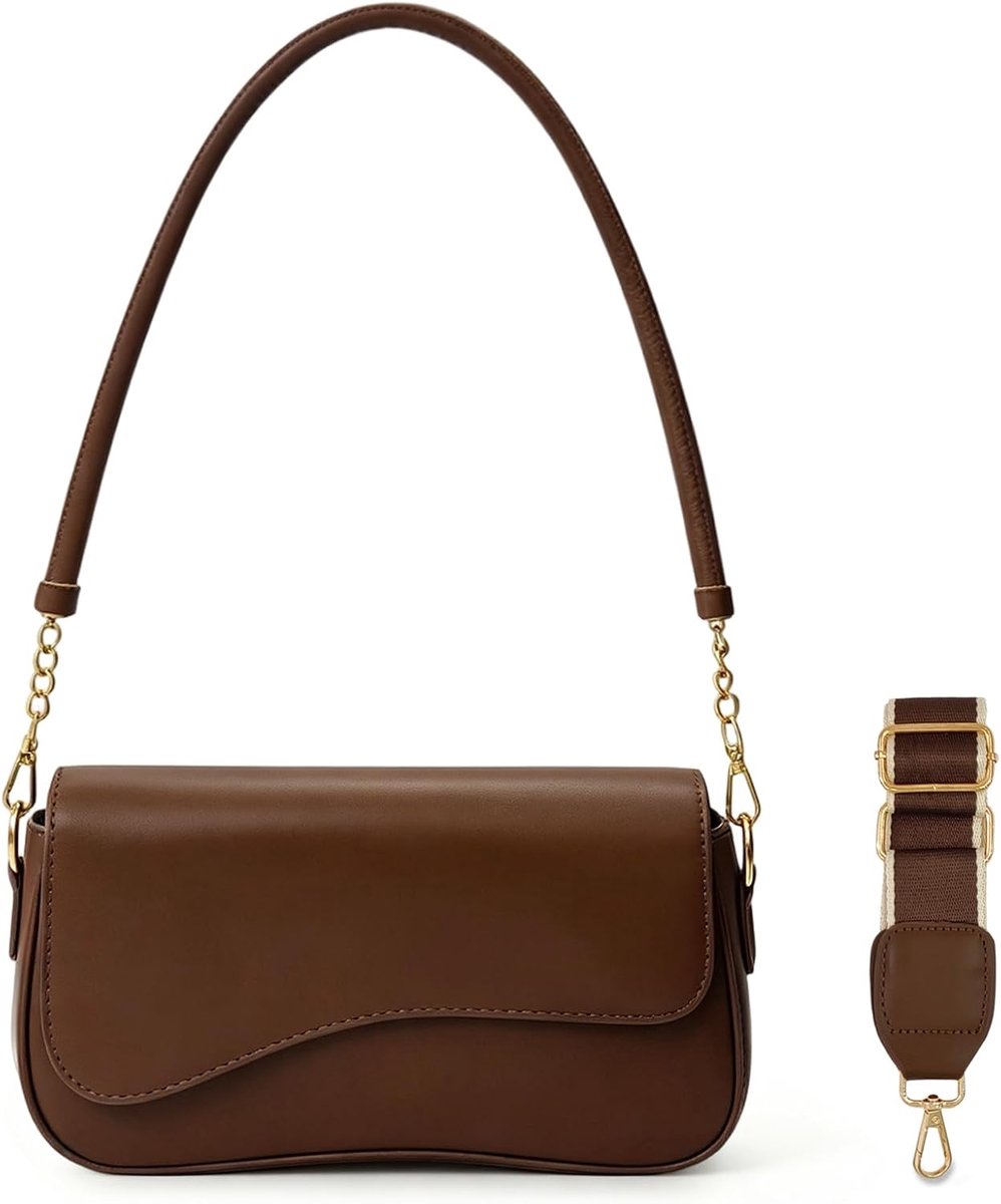 Schoudertas voor dames, PU-leer, kleine crossbody-tas - PU-leer, duurzaam, waterdicht, onderhoudsvriendelijk en licht - ShopVlot