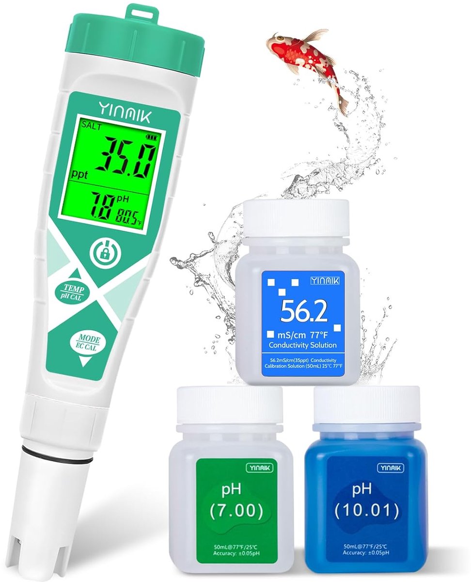 pH Meter for Aquarium, Conductivity YINMIK and TDS Digital Conductivity Meter, pH and TDS Meter for Koi Basin, Coral - ShopVlot