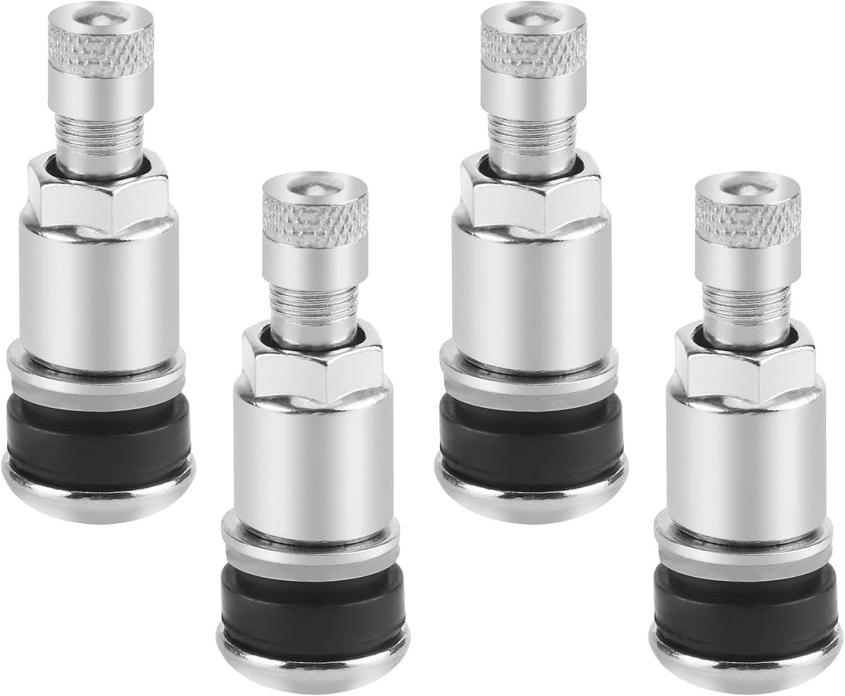 Set van 4 metalen ventielen voor autobanden, universele velgventielen, schroefventielen voor wielen, duurzame en betrouwbare bandenventielen