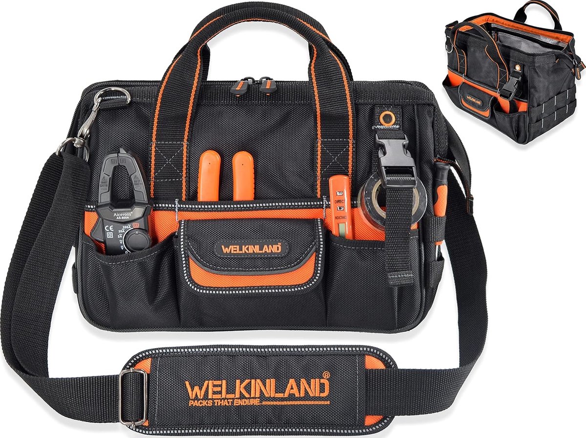 WELKINLAND 13-inch Small Tool Bag For Electricians, Electric Tools, HVAC and Men - ShopVlot