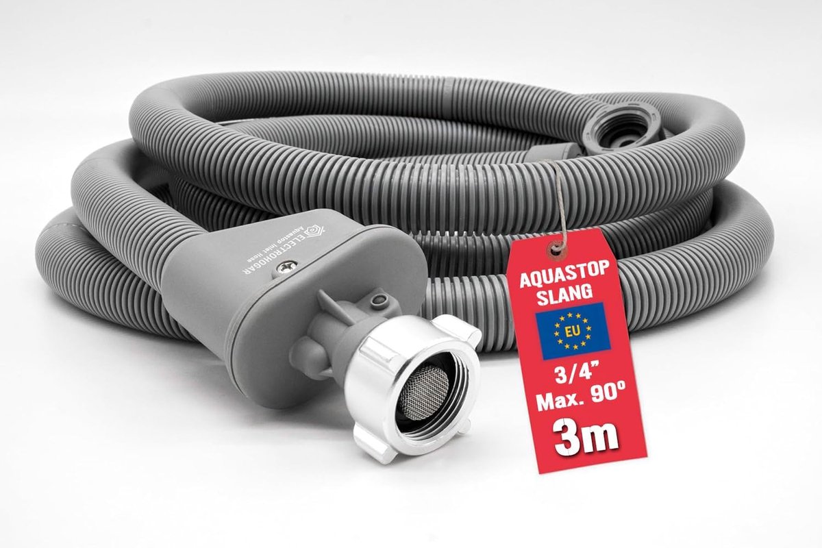 Aquastop Hose 3 m Washing Machine and Dishwasher - Automatic leak stop, PVC and PP, Universal 3/4" nut, 10 bar, VDE - ShopVlot