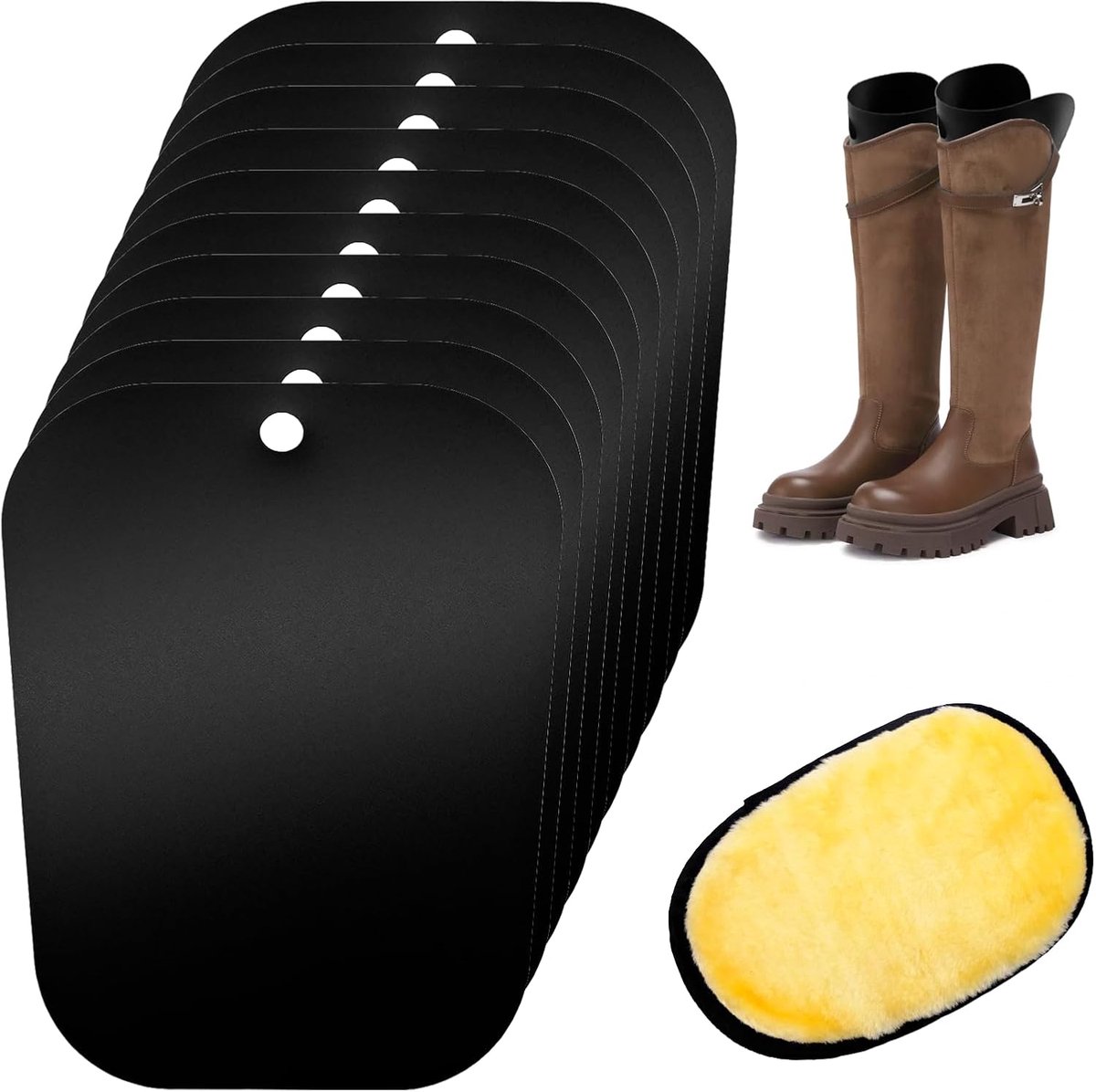 Pack of 10 Boot Tensioners, Plastic Boot Tensioners for Women, High Shape Inserts, Black Boot Shape Inserts, Boot - ShopVlot