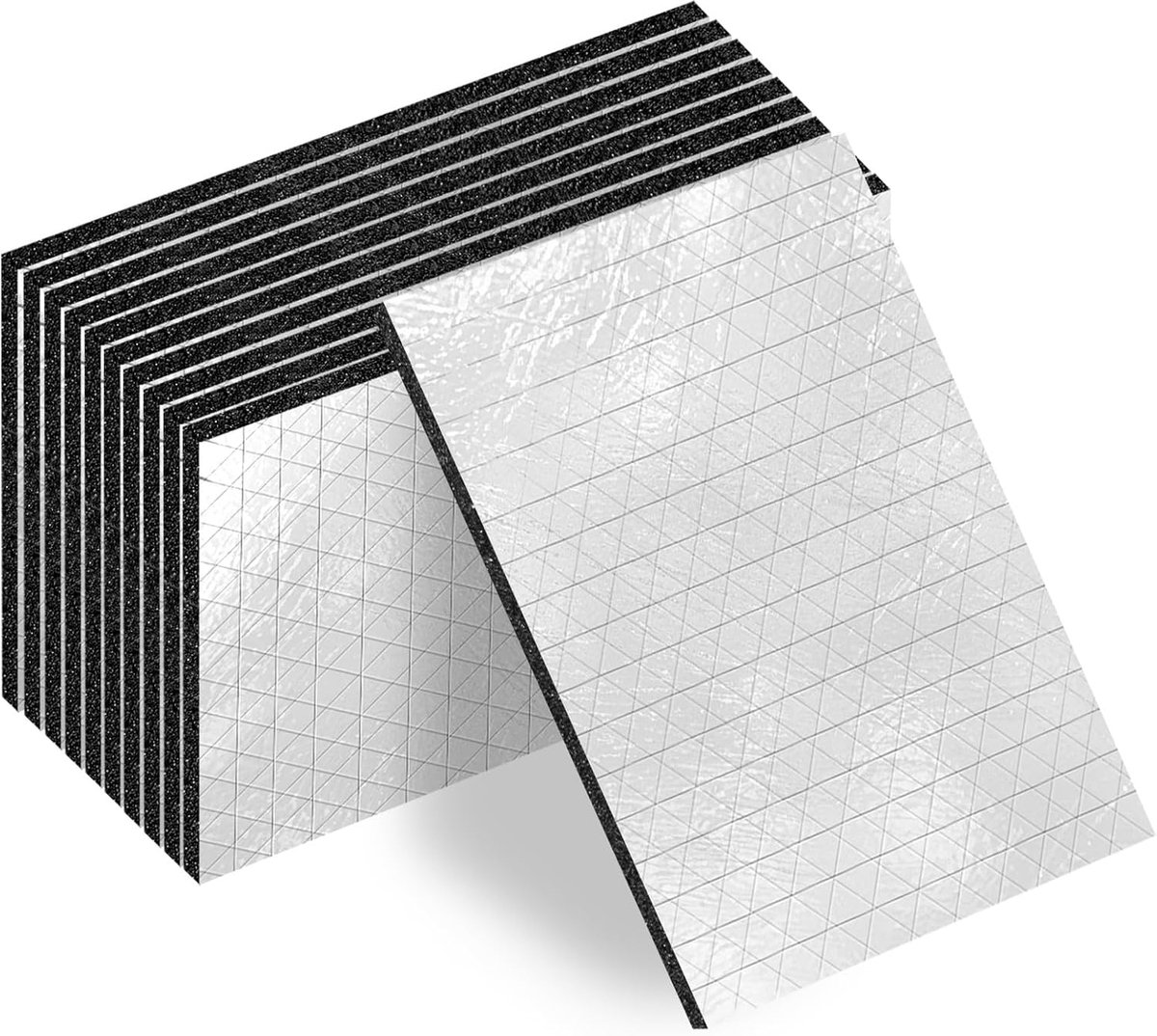 Isolatiematten auto 30 stuks - zelfklevend 250 x 180 x 5mm - brandwerend aluminium - voor geluidsisolatie motorruimte - ShopVlot