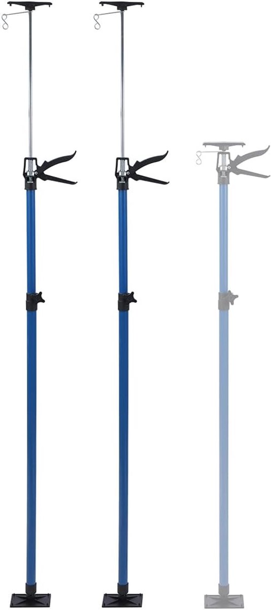 TOPWAY Telescopic drywall support props 115-290cm 2pcs steel quick adjustable support pole extension rod, supports up - ShopVlot