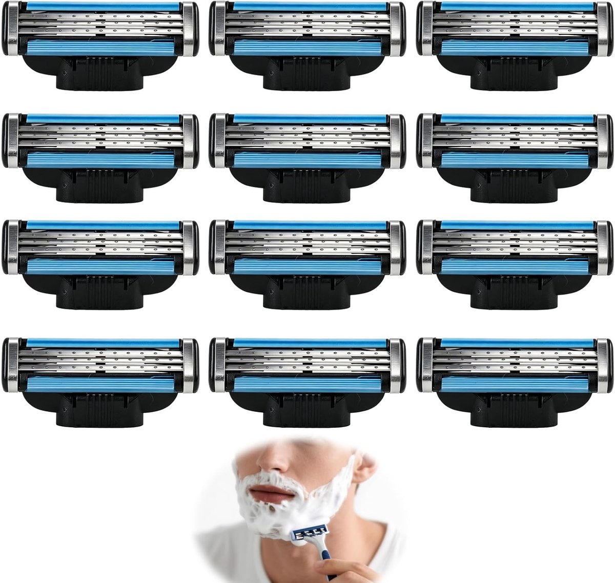 Vervangende scheermesjes 12 stuks - 3-laags nanomesjes - anti-verstoppingsontwerp - duurzame precisie - ShopVlot