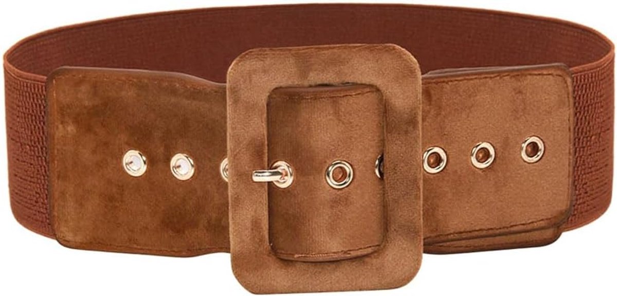 Women's Wide Waist Belt for Dresses, Jackets, Elastic Elastic Belt, Waistband with Buckle Closure - ShopVlot